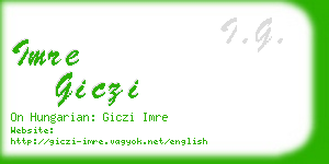 imre giczi business card